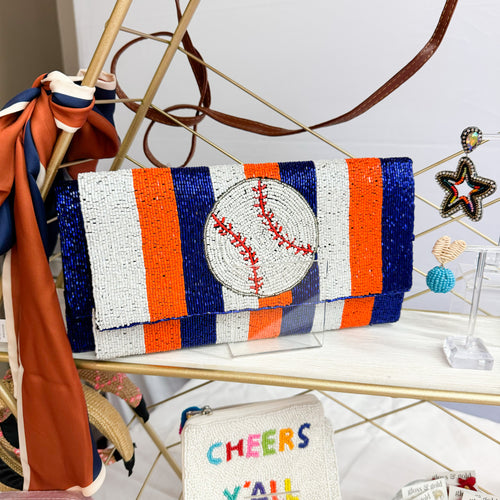 Astros Beaded Clutch