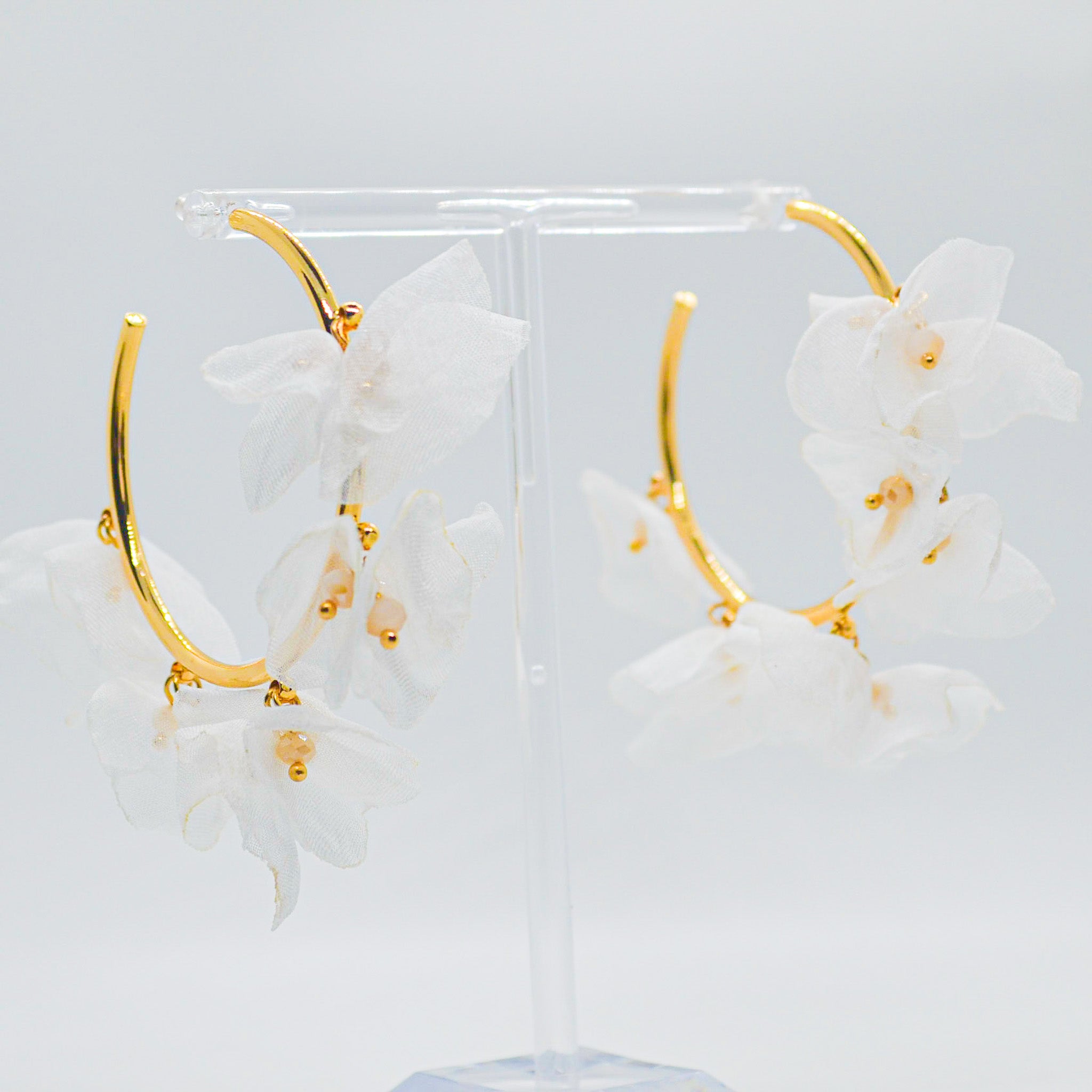 Chiffon Flower Hoops