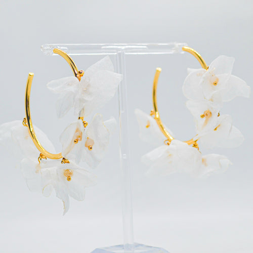 Chiffon Flower Hoops