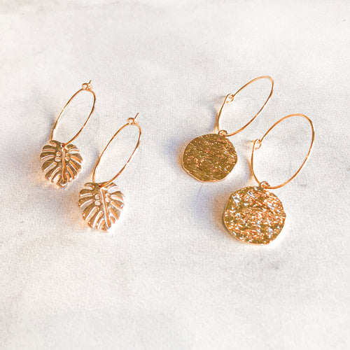 Gold Dangle Hoops