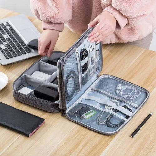 Cable and Digital Electronic Storage Case - Waterproof with Storage to Organize Cables, Chargers, and More