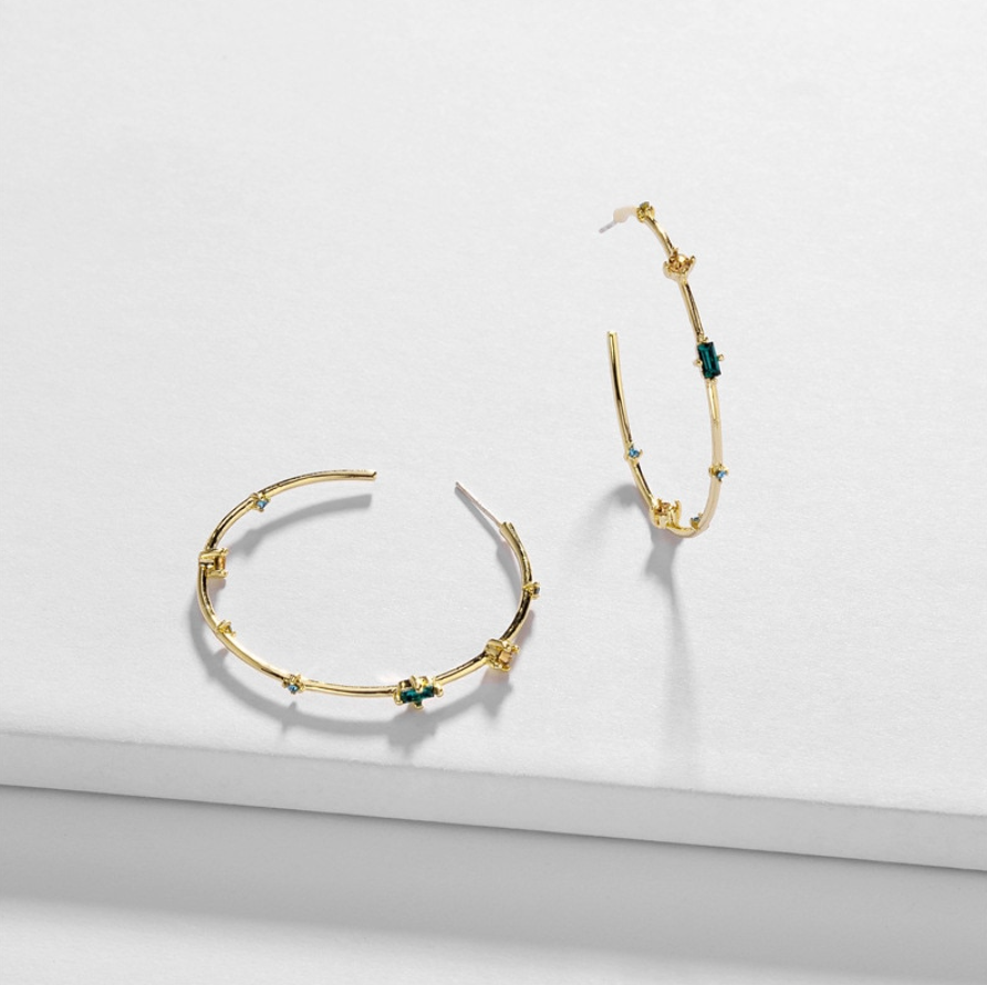 Dainty Rhinestone Hoops