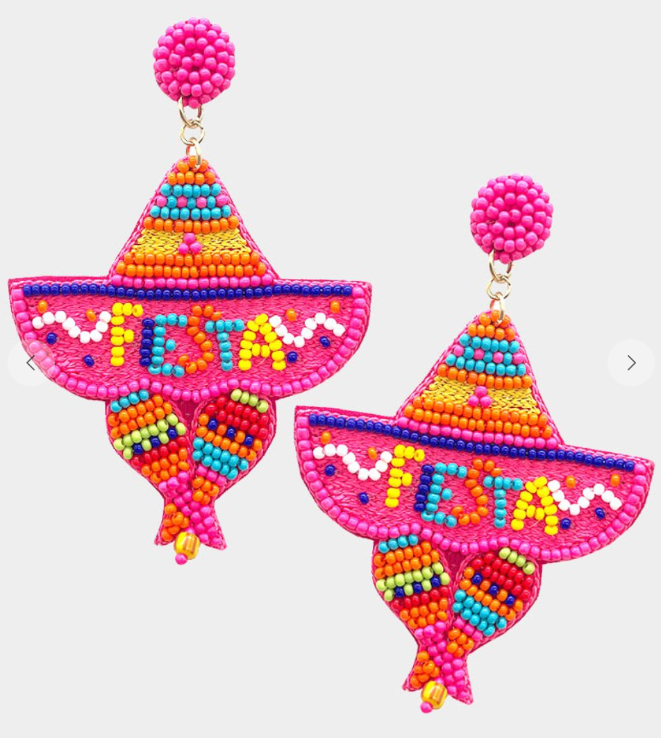 Fiesta Sombrero Beaded Dangles