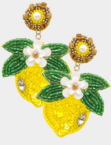 Lemon Beaded Dangles