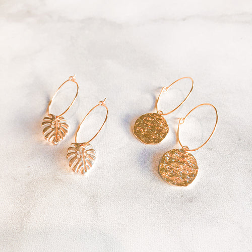 Gold Dangle Hoops