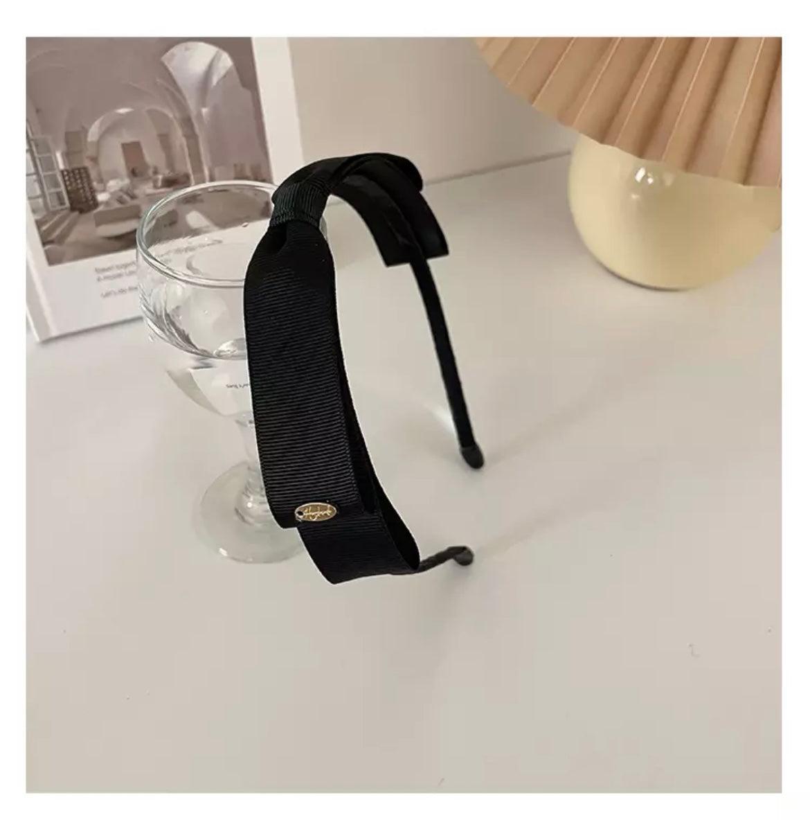 Black Ribbon Bow Headband
