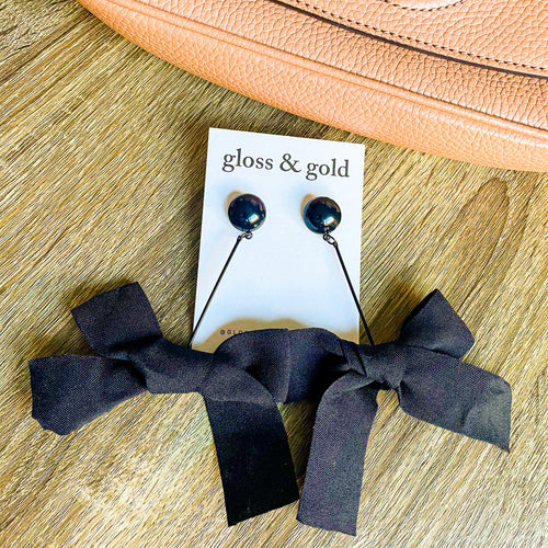 Black Bow Dangles
