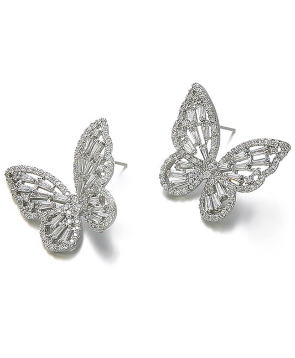 Butterfly Large Rhinestone Studs