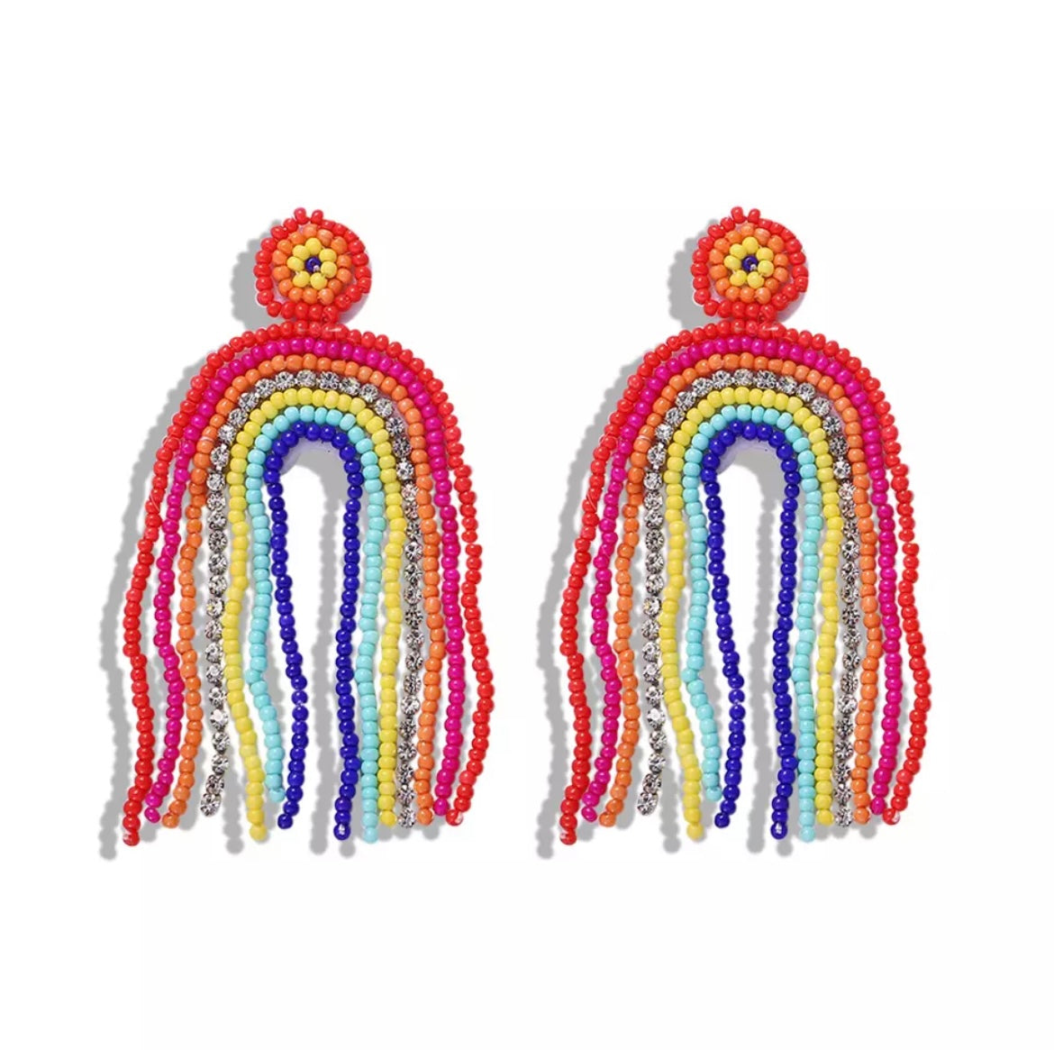 Rainbow Beaded Earrings