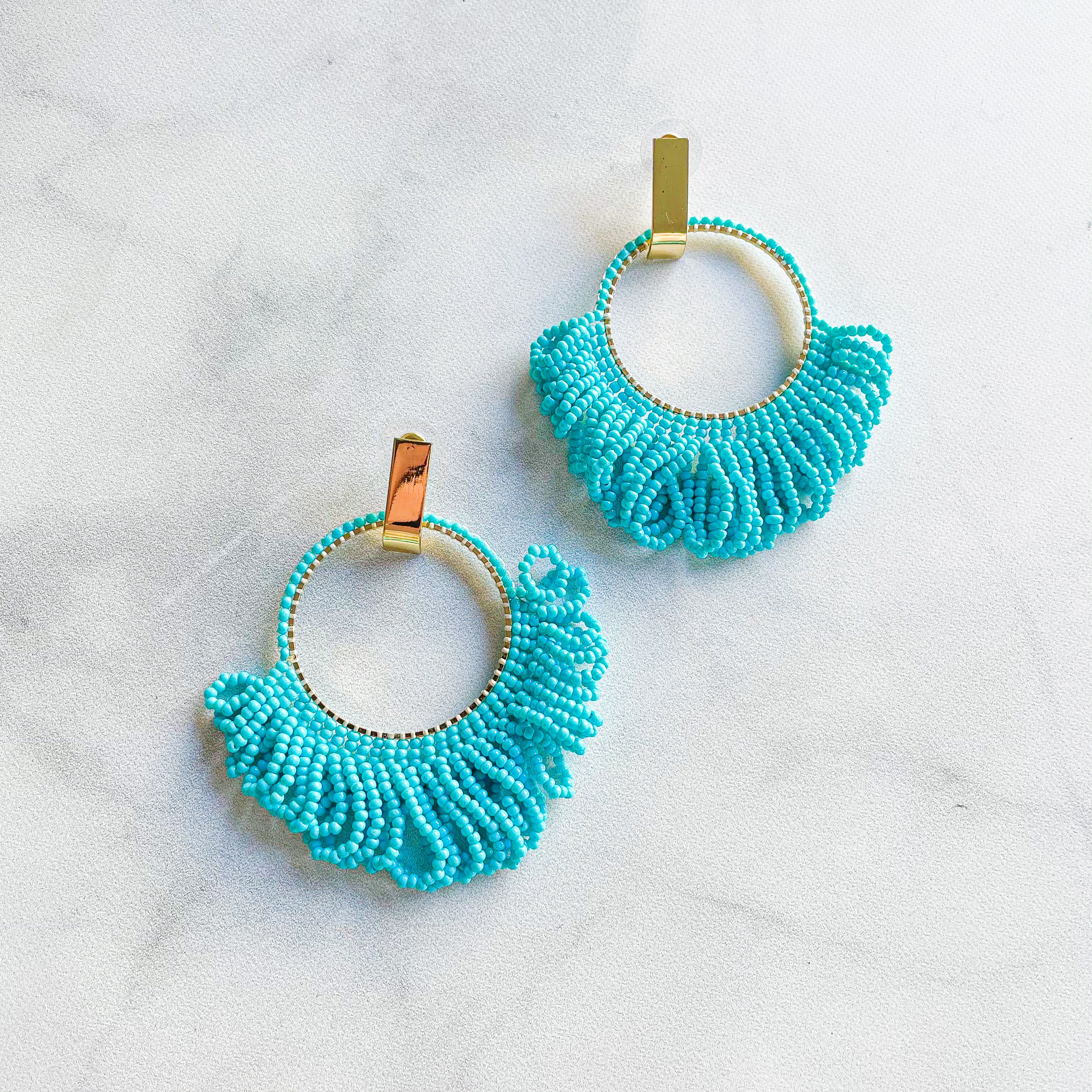 Seed Bead Statement Earrings