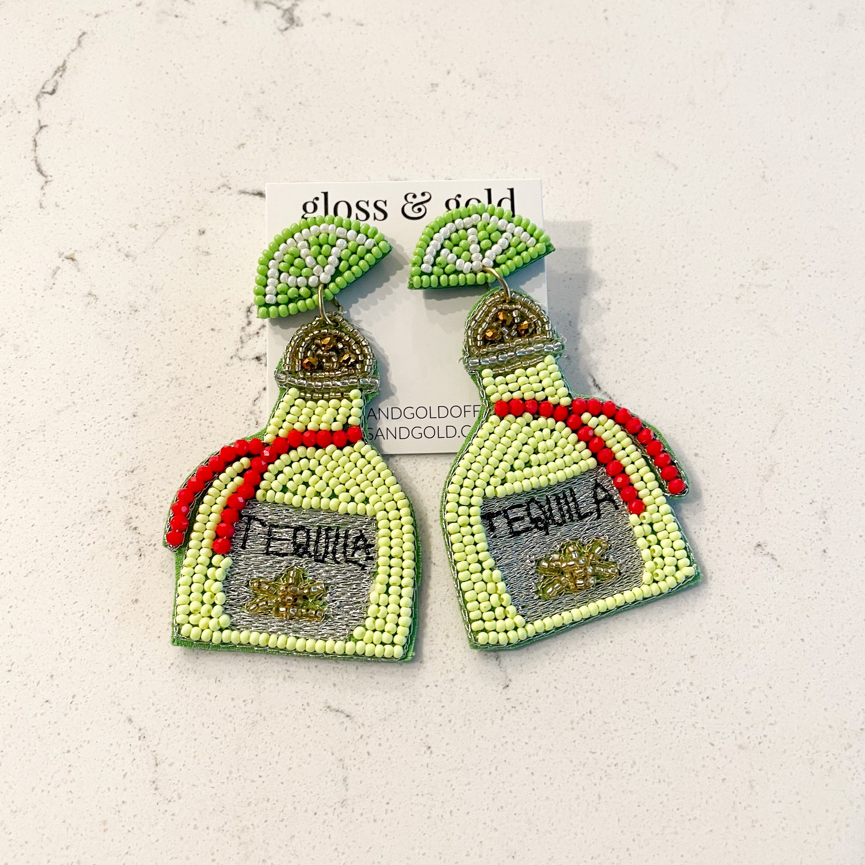 Lime Green Tequila Earrings