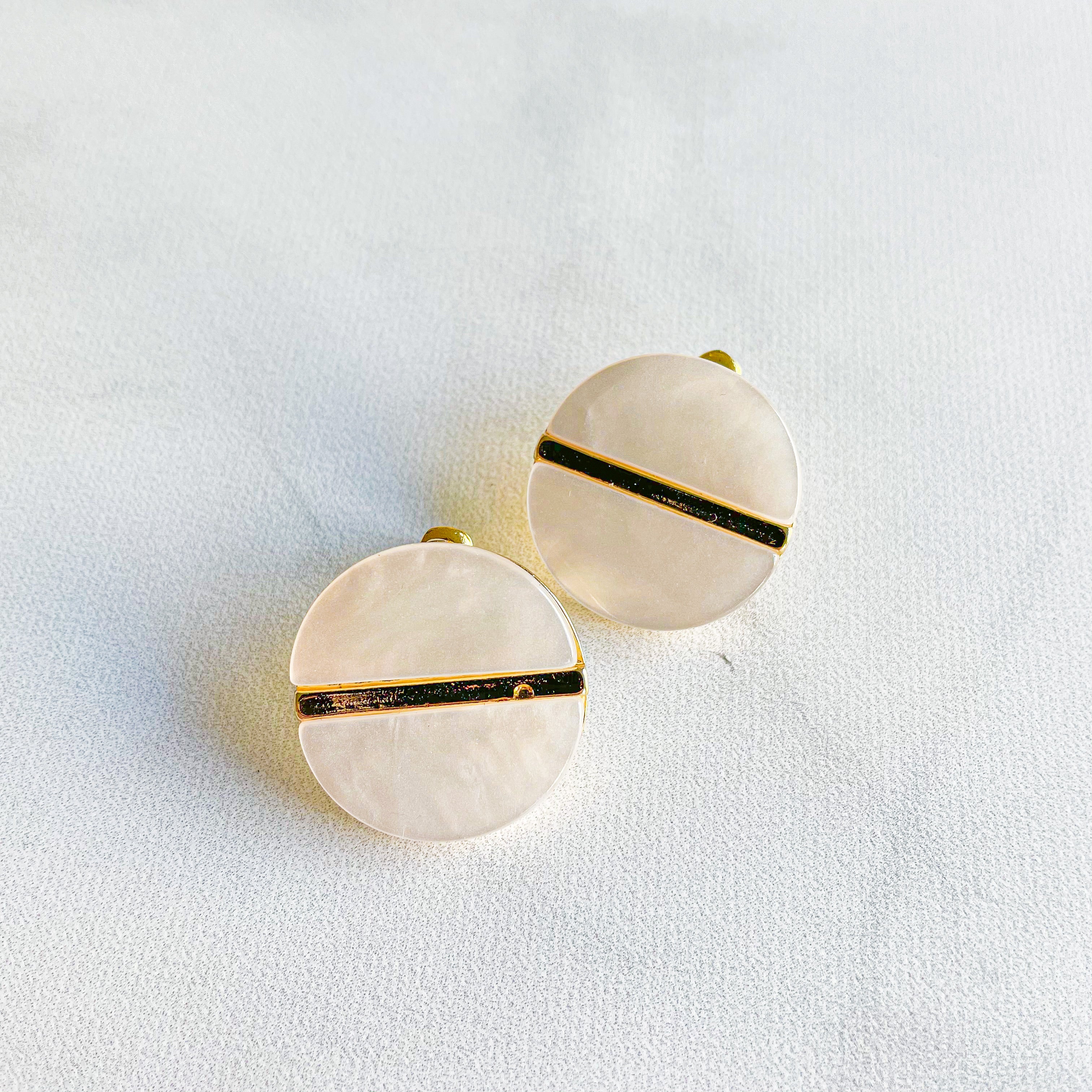 Acrylic and Gold Stud Earrings