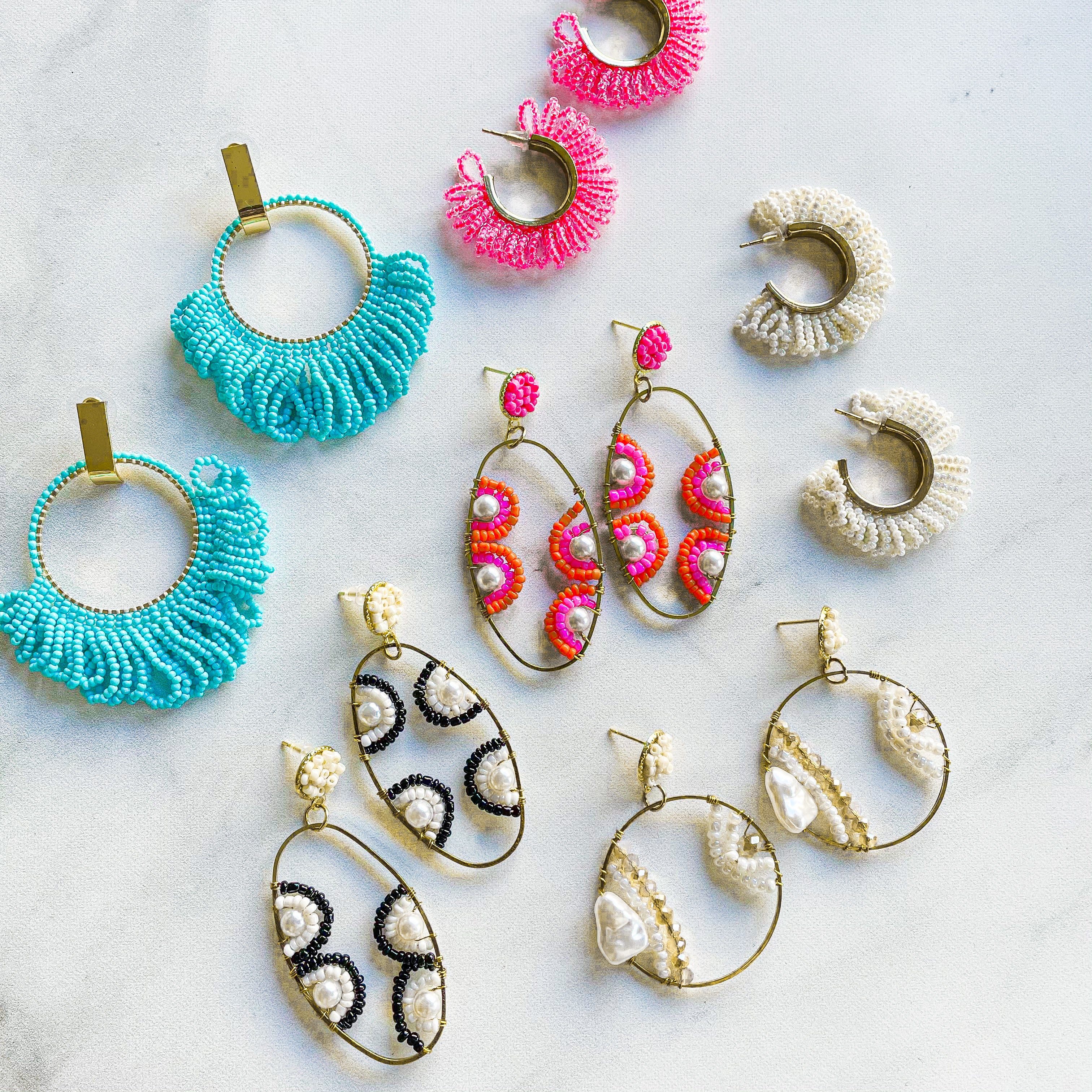 Seed Bead Statement Earrings