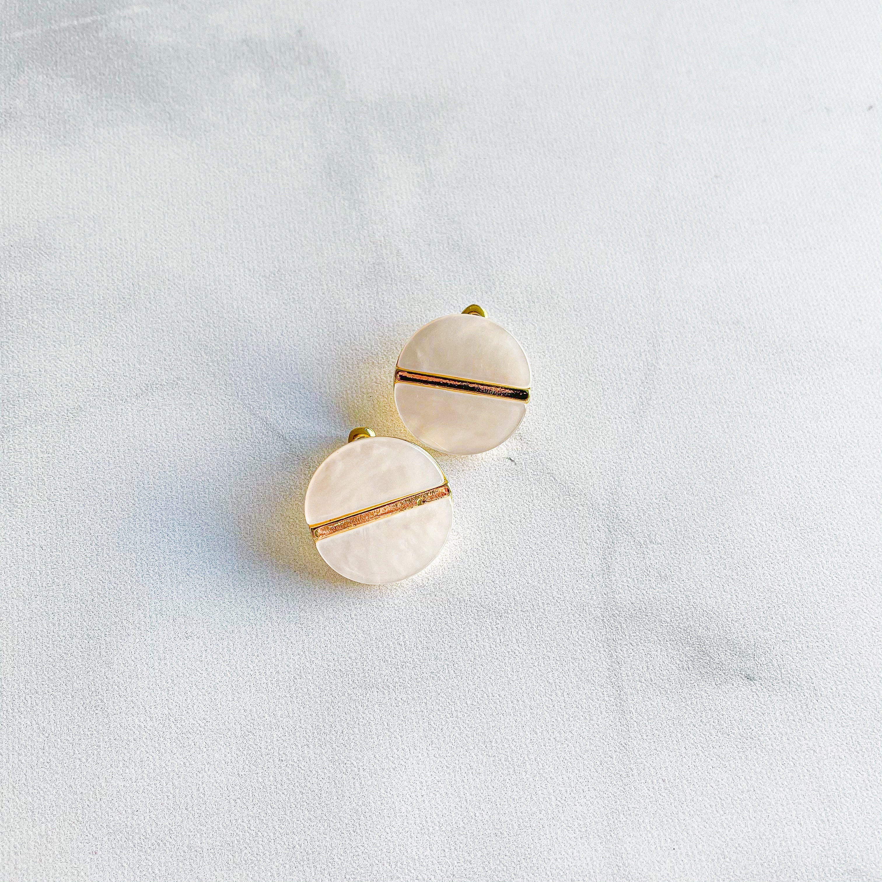 Acrylic and Gold Stud Earrings