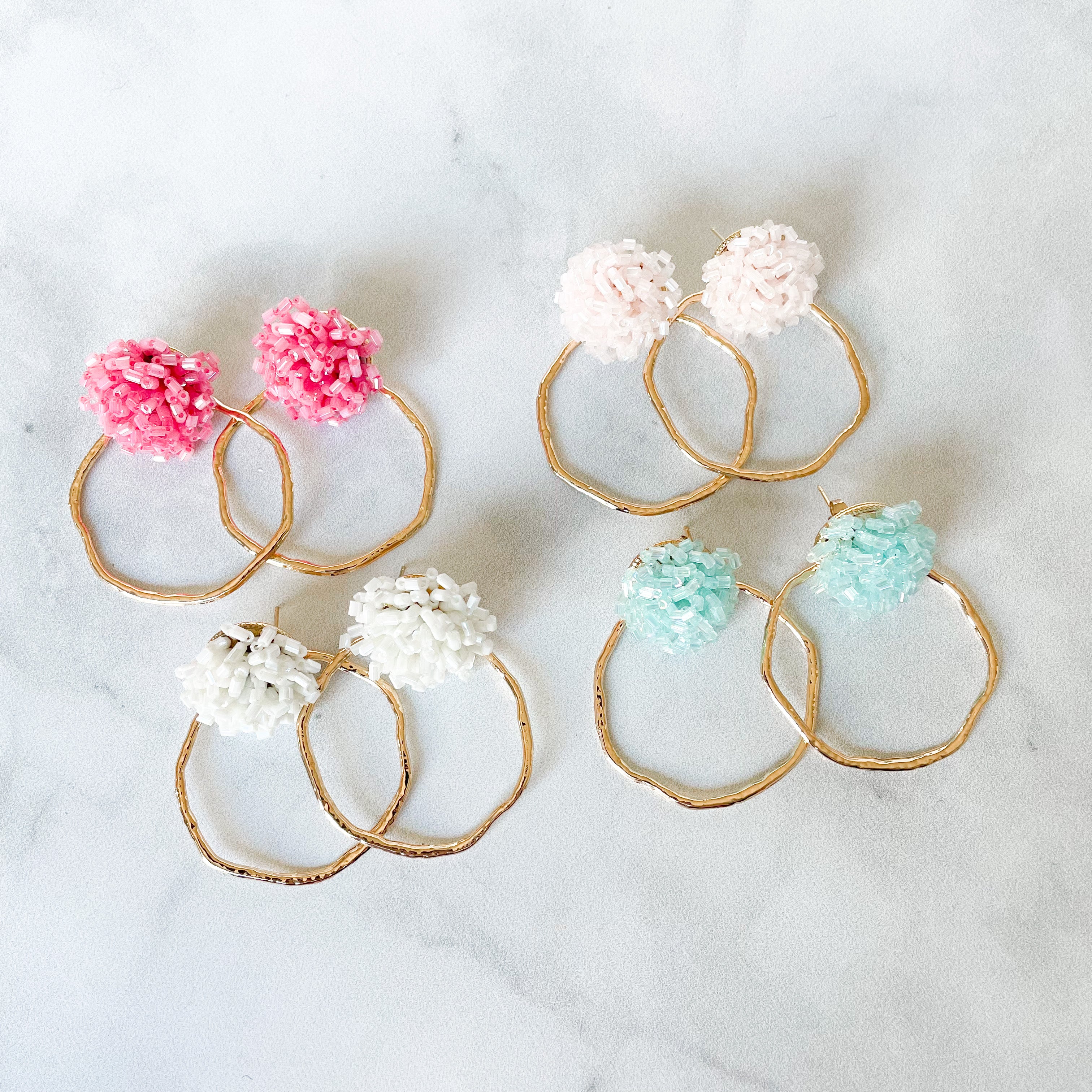 Seed Bead Bubble Hoops