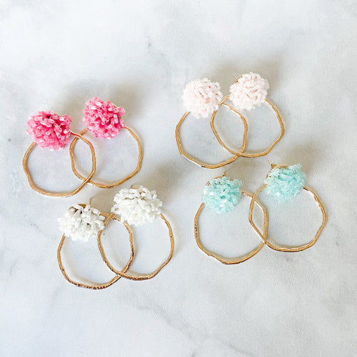 Seed Bead Bubble Hoops
