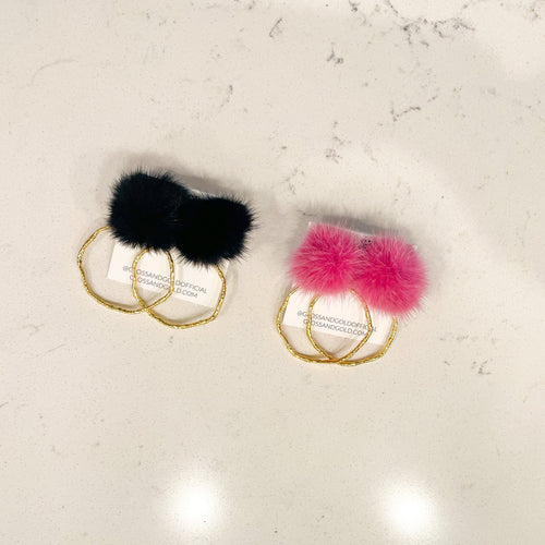 Fur Puff Hoops