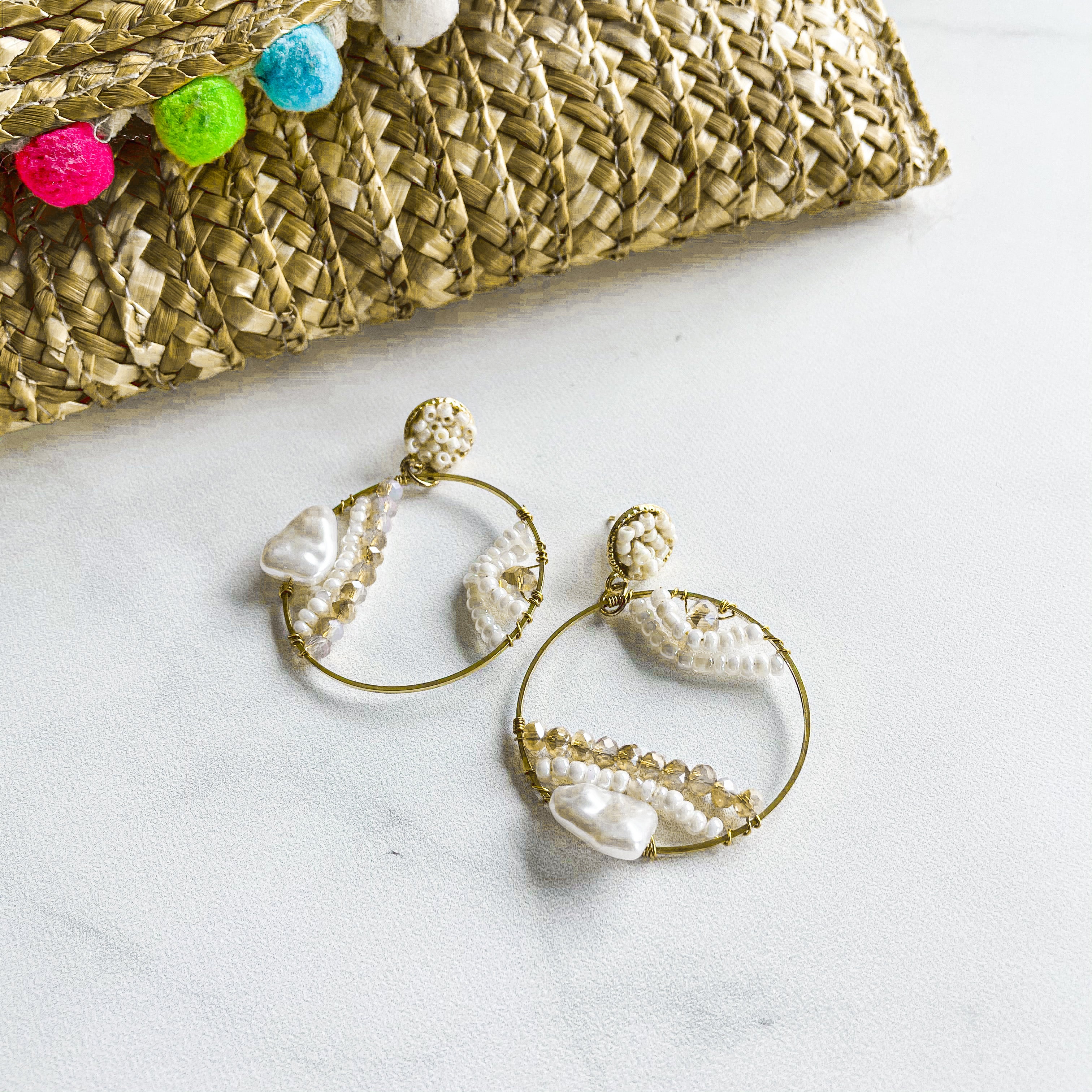 Round Boho Seed Bead Dangles