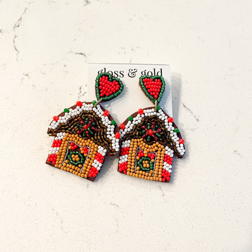 Ginger Bread House Earrings