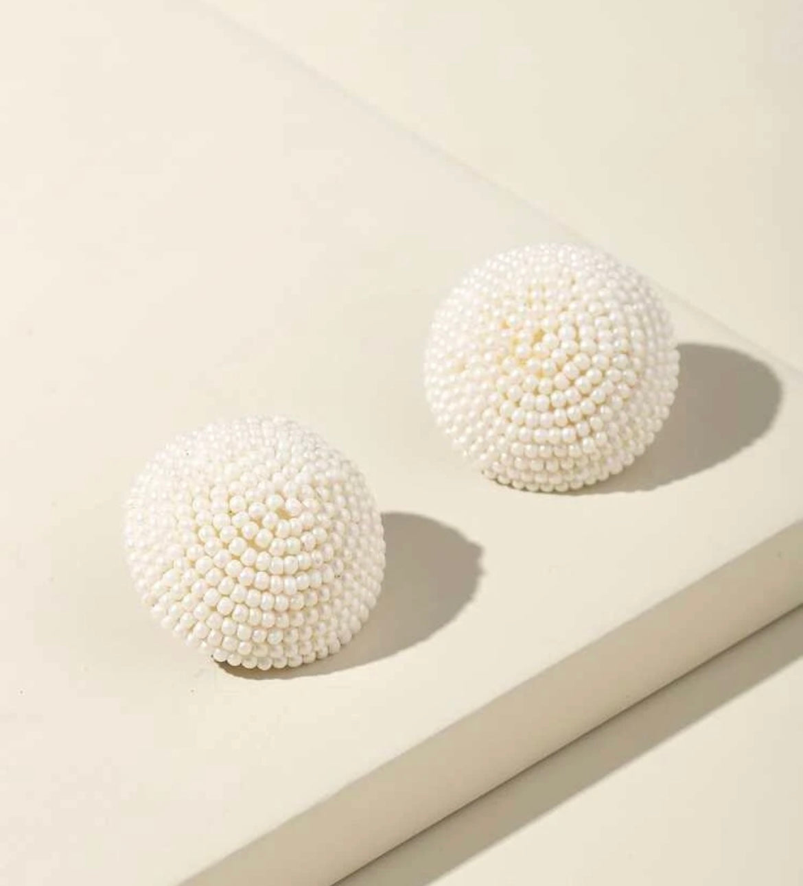 Pearl Seed Bead Circle Studs