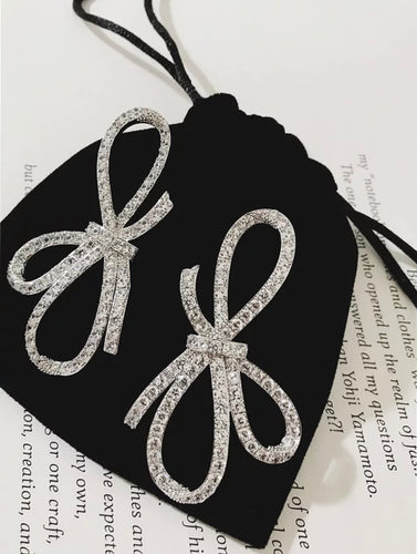 Large Dangle Crystal Bow